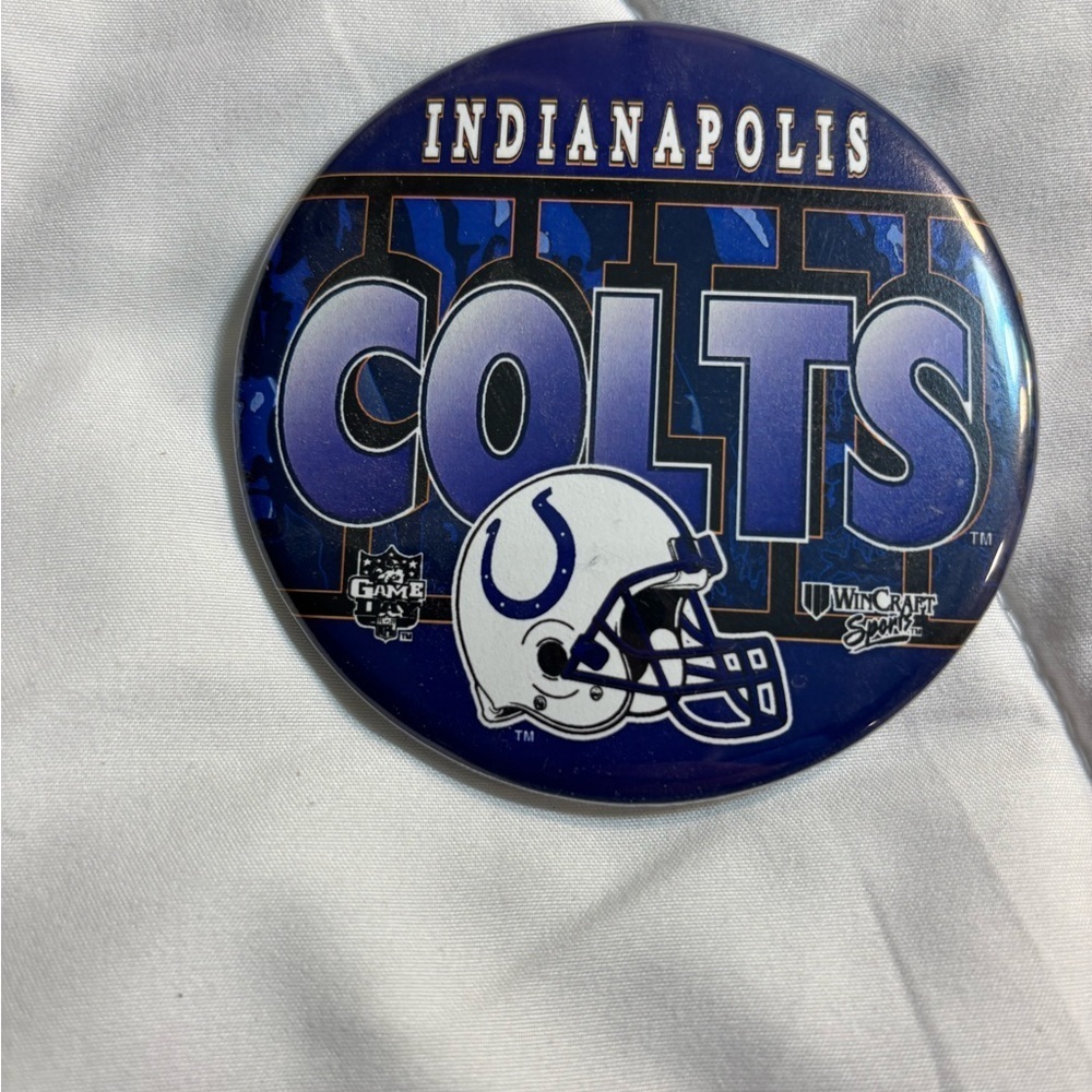 NFL Indianapolis Colts Blue and White Button pin
